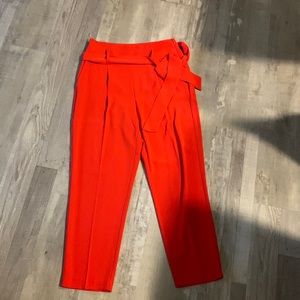 High waisted red pants